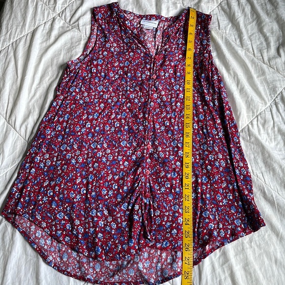 Liz Claiborne Red White and Blue Floral Tank Top - Picture 3 of 7